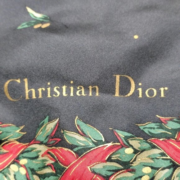 DIOR/ChristianDior - Black Green Red Multi Scarf 117-061725 - Picture 9 of 11